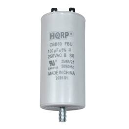 HQRP - 100 uF 250 VAC CBB60 Motor Run Capacitor for Campbell Hausfeld HU000800AV Air Compressor