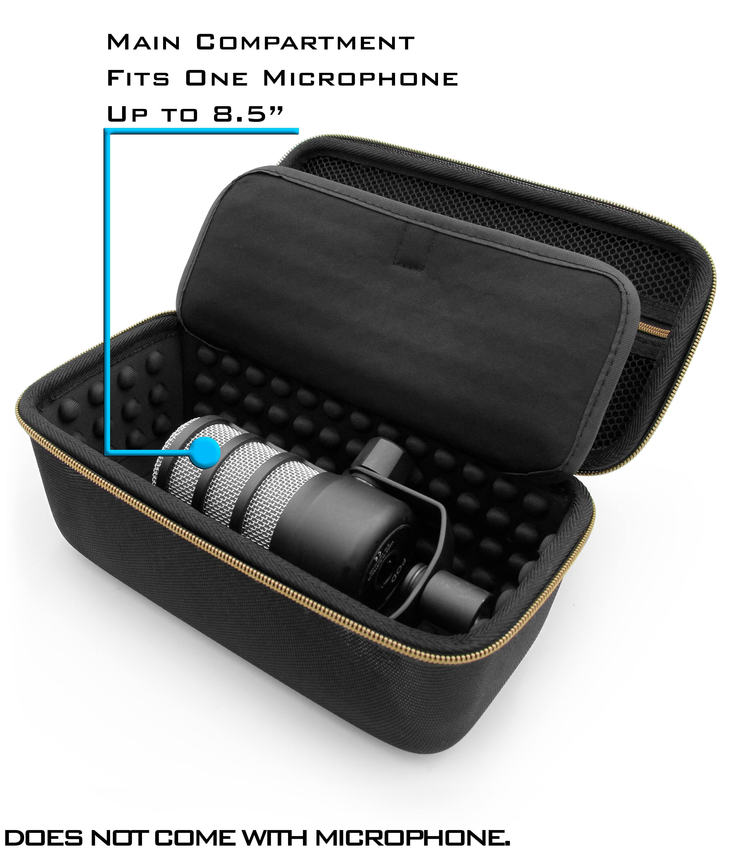 MAIN COMPARTMENT  
FITS ONE MICROPHONE UP TO 8.5"  

DOES NOT COME WITH MICROPHONE.