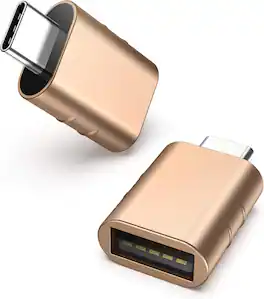 Syntech - USB C to USB Adapter Pack of 2 USB C Male to USB 3.0 Female Adapter Compatible with Type C Devices - Gold
