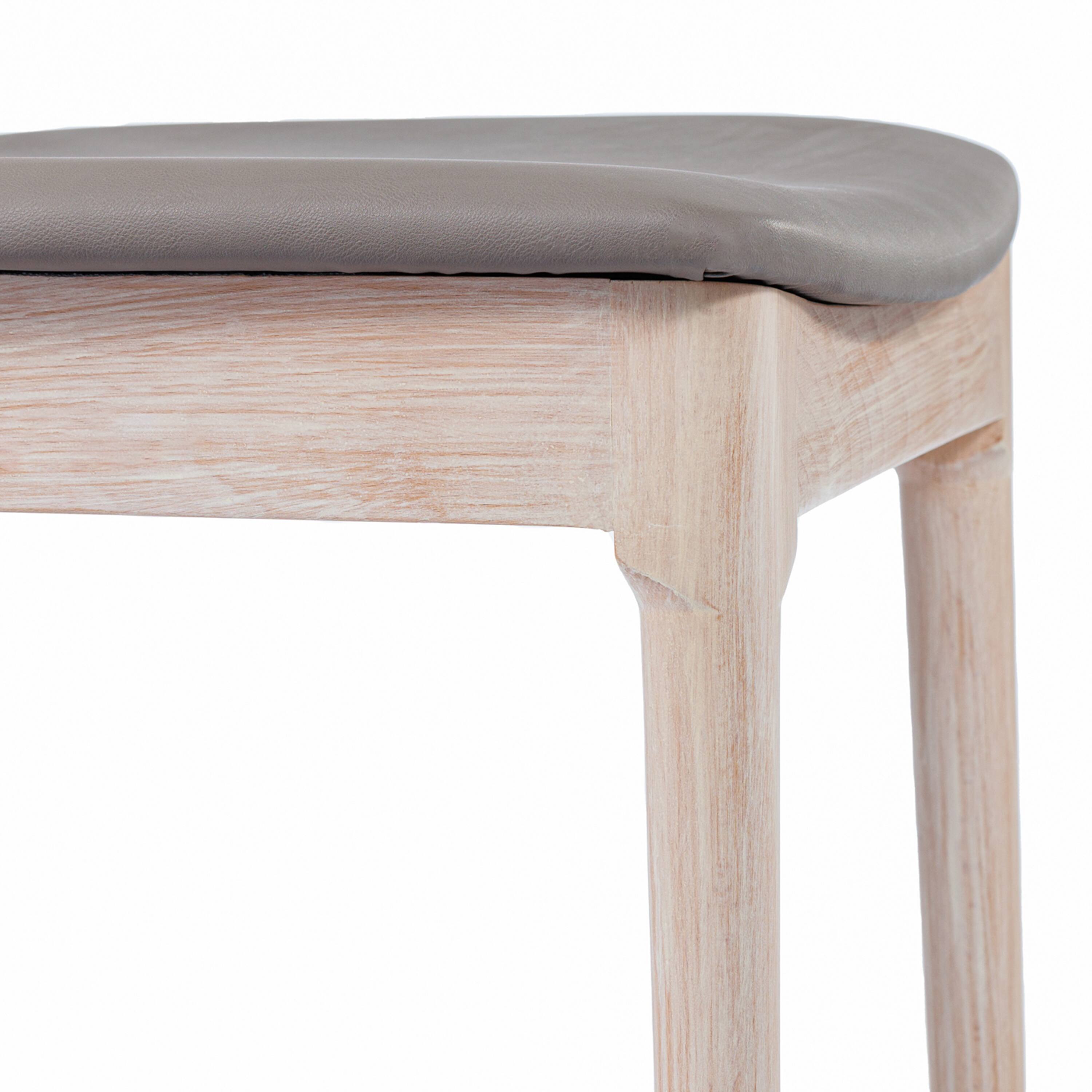 Alt View 10. Emma + Oliver - Charlize Solid Wood Dining Chair with Spindle Backrest and Vinyl Seat - Brown Vinyl Seat/Antique White Wood Frame.
