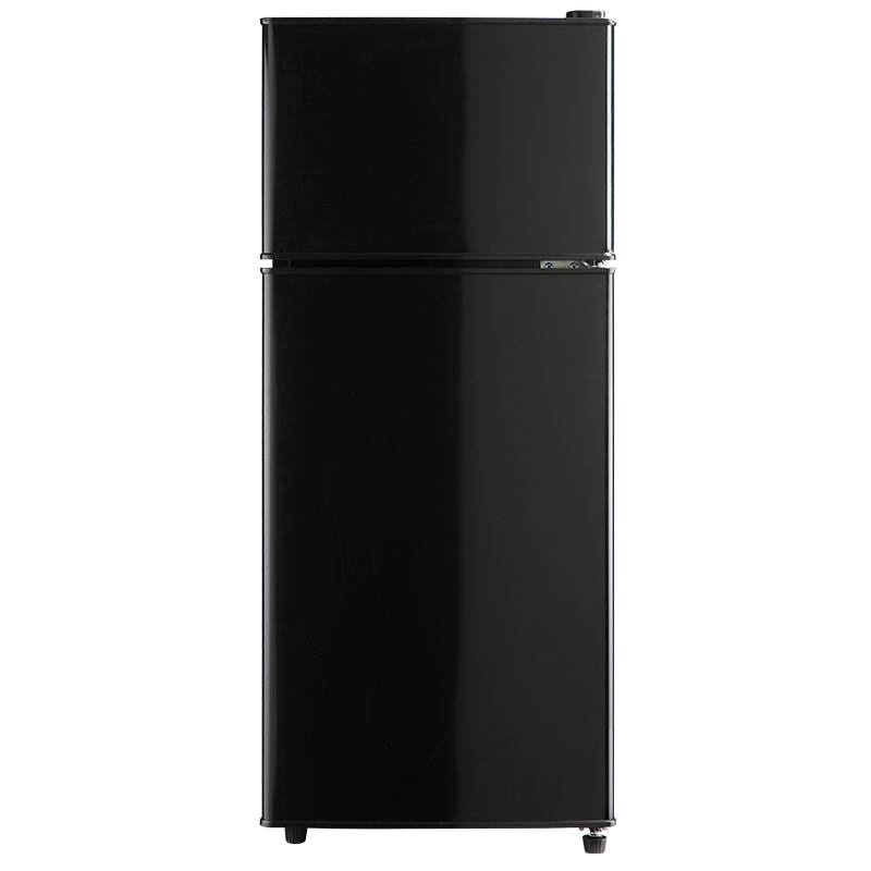 Alt View 2. Loheer - 2.8 Cu. Ft. 2-Door Mini Fridge with True Top Freezer, Freestanding Compact Refrigerator with LED Light - BLACK.