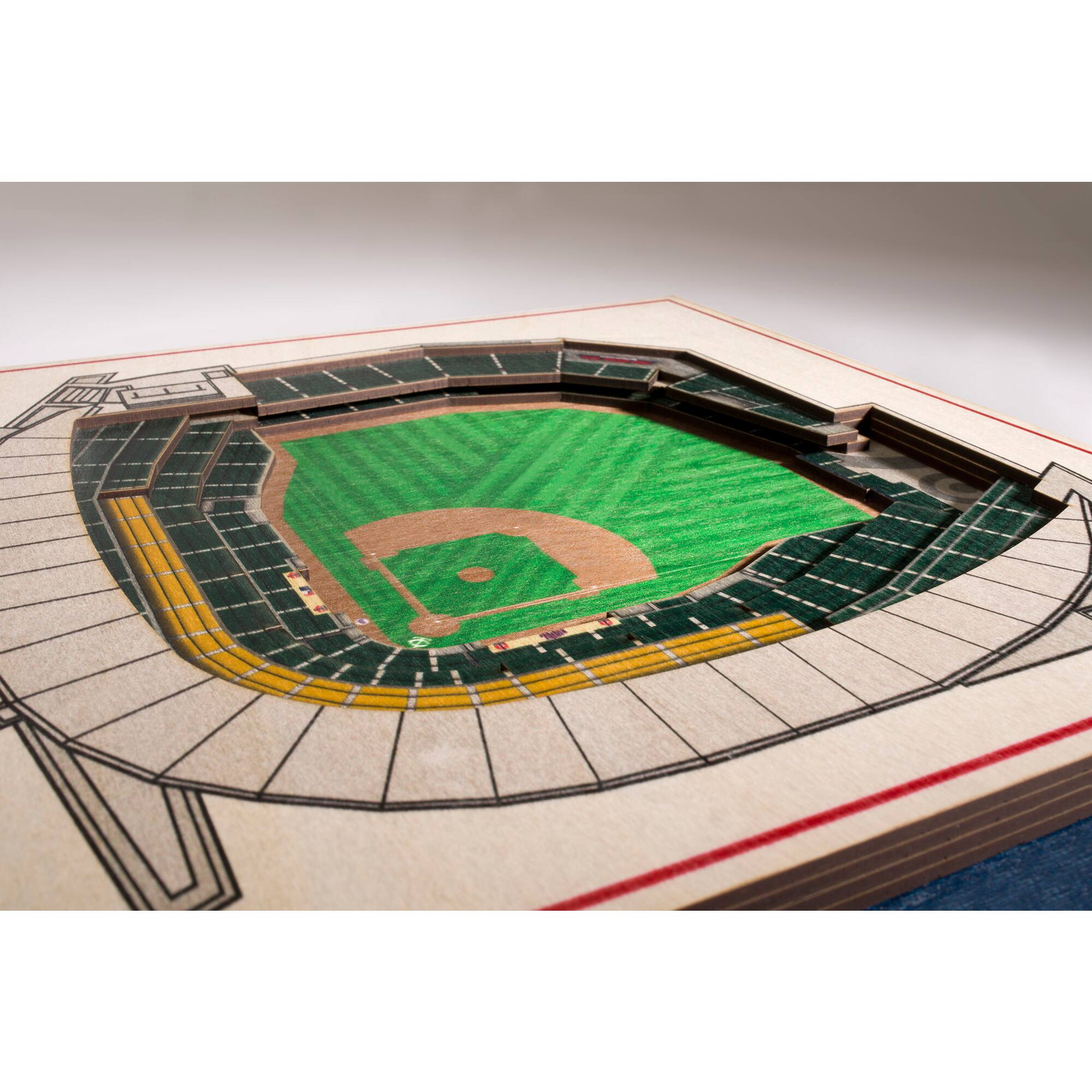 Alt View 2. YouTheFan - 17'' x 13'' 5-Layer 3D StadiumViews Wall Art - Brown.