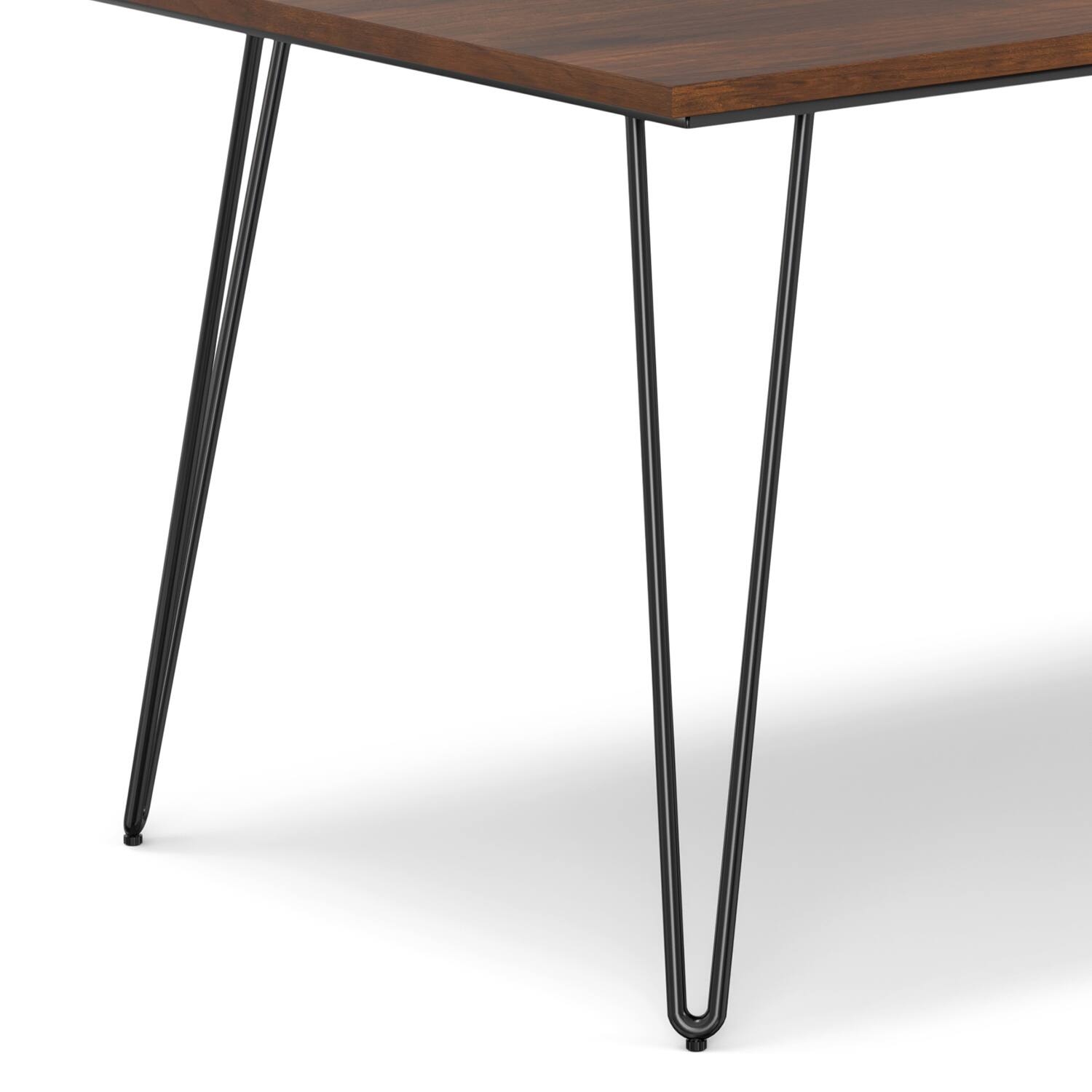 Alt View 8. Simpli Home - Hunter 66 inch x 40 inch Rectangle Industrial Dining Table in Walnut Veneer - Walnut Veneer.