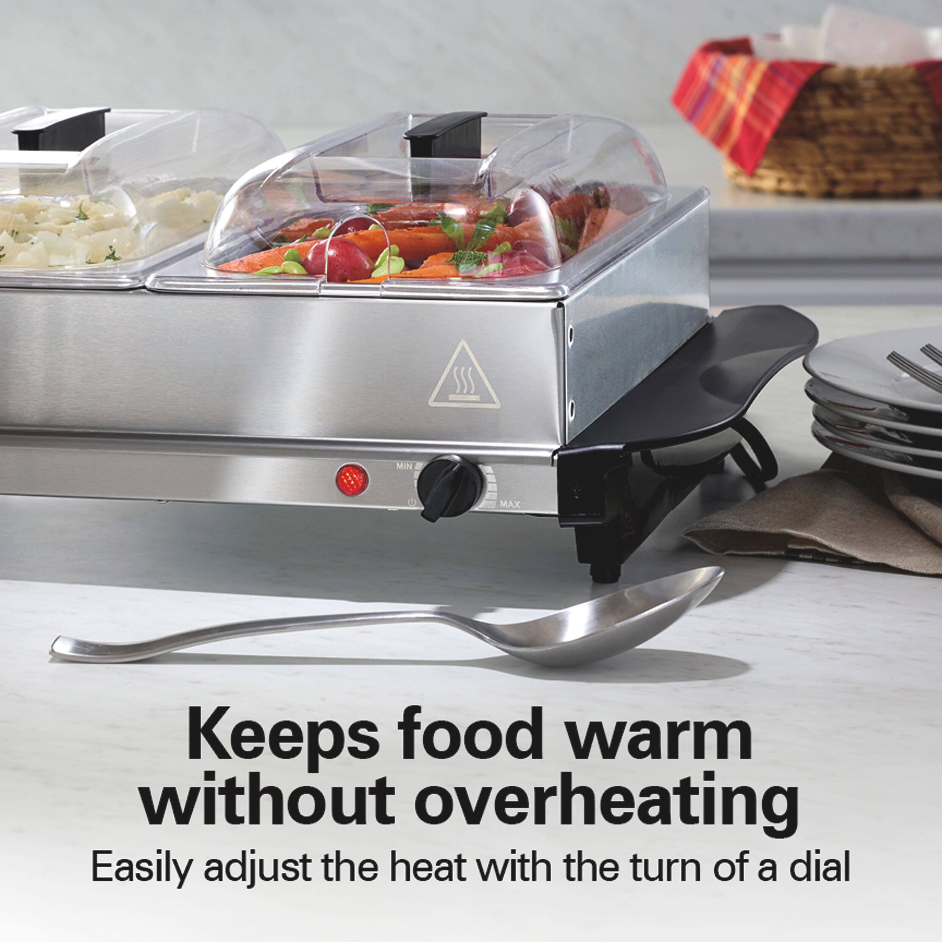 MIN  
0  
MAX  
Keeps food warm without overheating  
Easily adjust the heat with the turn of a dial