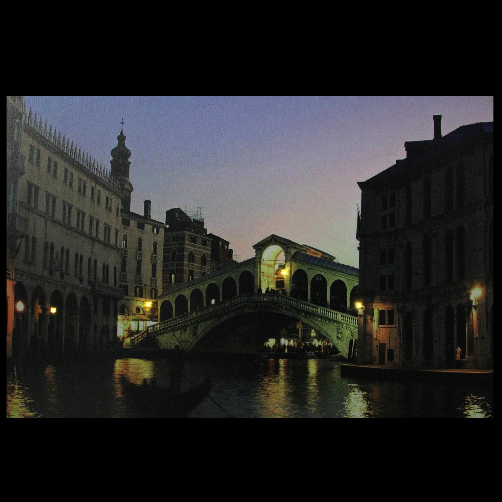 Alt View 1. Northlight - LED Lighted Venice, Italy Grand Canal Canvas Wall Art 15.75" x 23.5" - Gray.