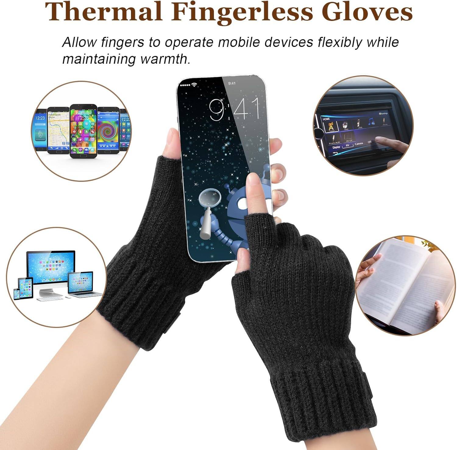 Thermal Fingerless Gloves

Allow fingers to operate mobile devices flexibly while maintaining warmth.