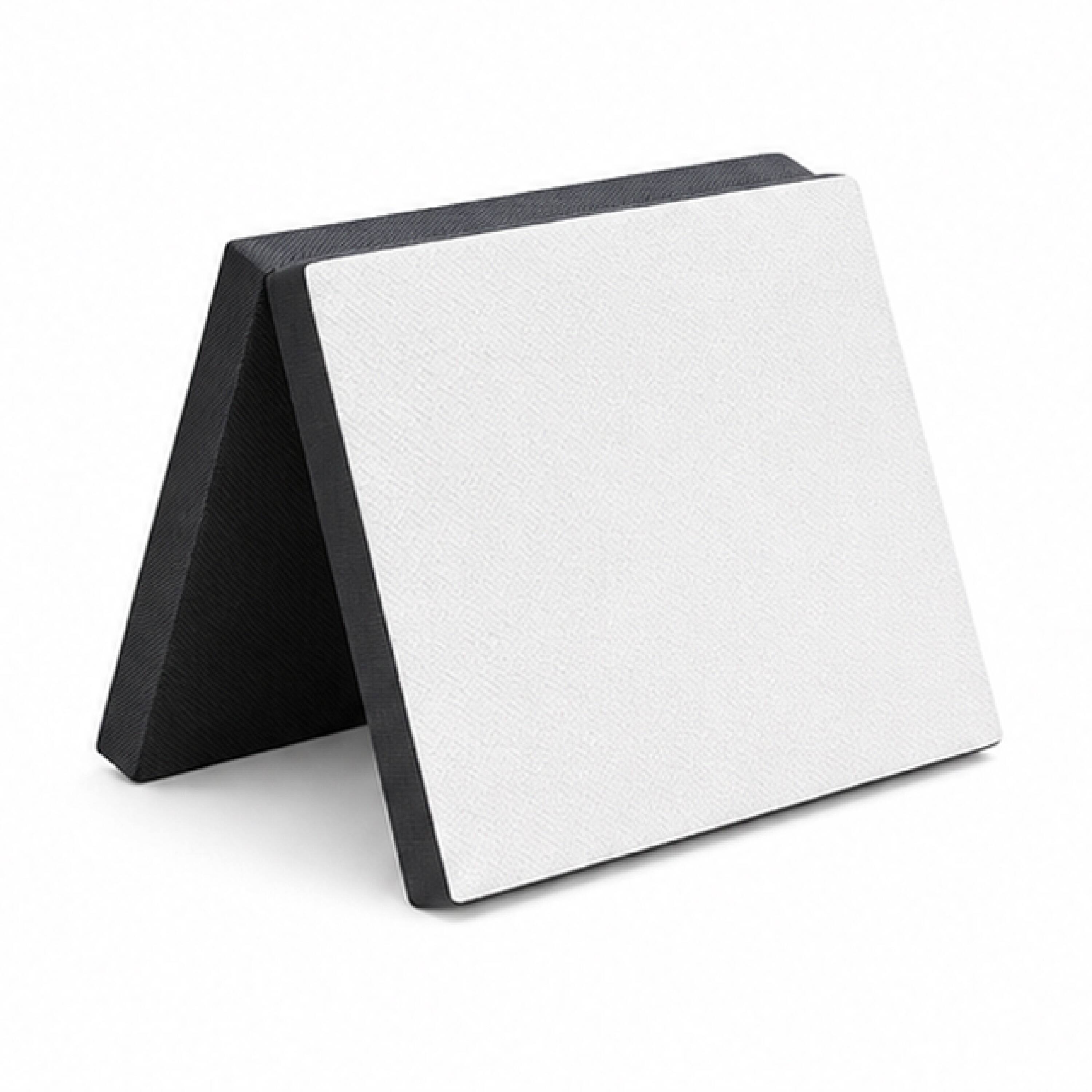 Left. Manhattan Lane - Lesa Queen Size Mattress Topper, Gel Infused Trifold Memory Foam - White, Gray.