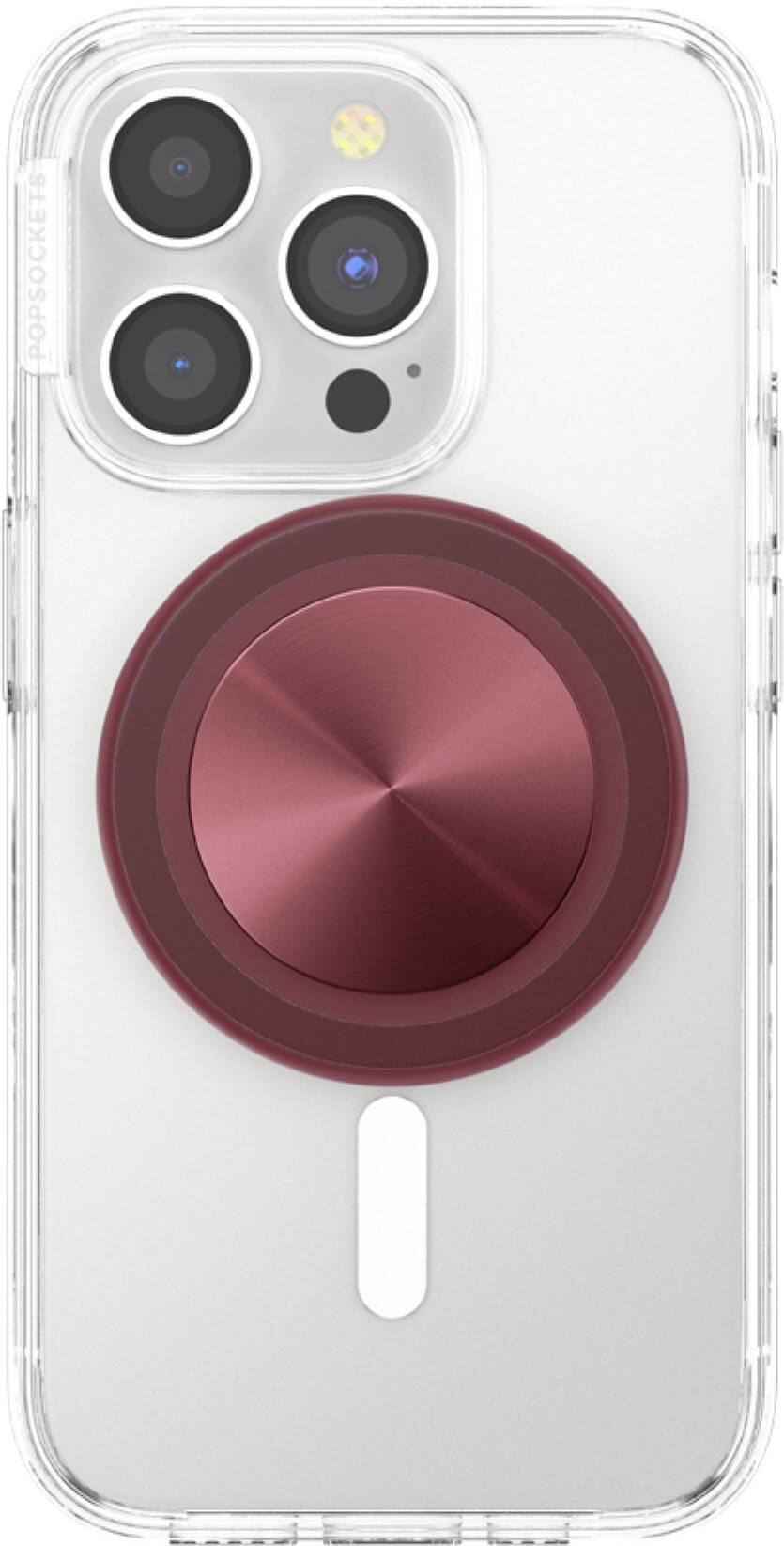 Alt View 1. PopSockets - MagSafe PopGrip Universal Magnetic Grip & Stand with Adapter Ring for Cell Phones - Radial Oxblood.