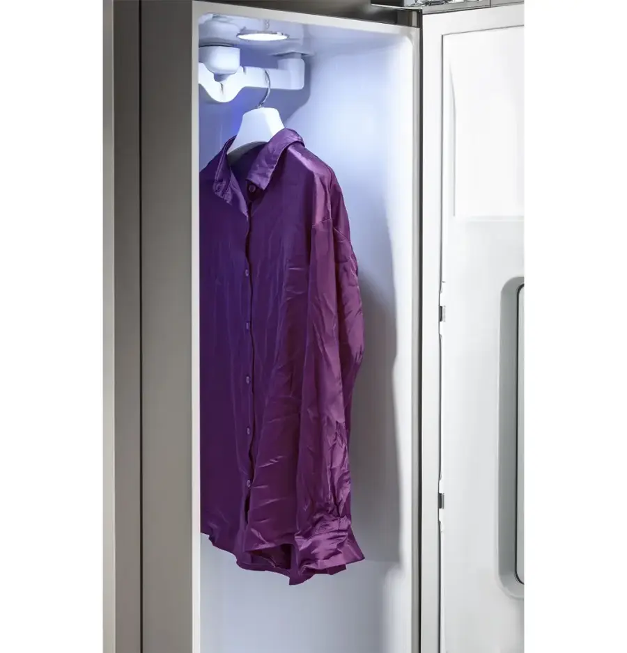 Alt View 23. GE Profile - Steam Closet with Fabric Refresh - Mirrored Carbon.
