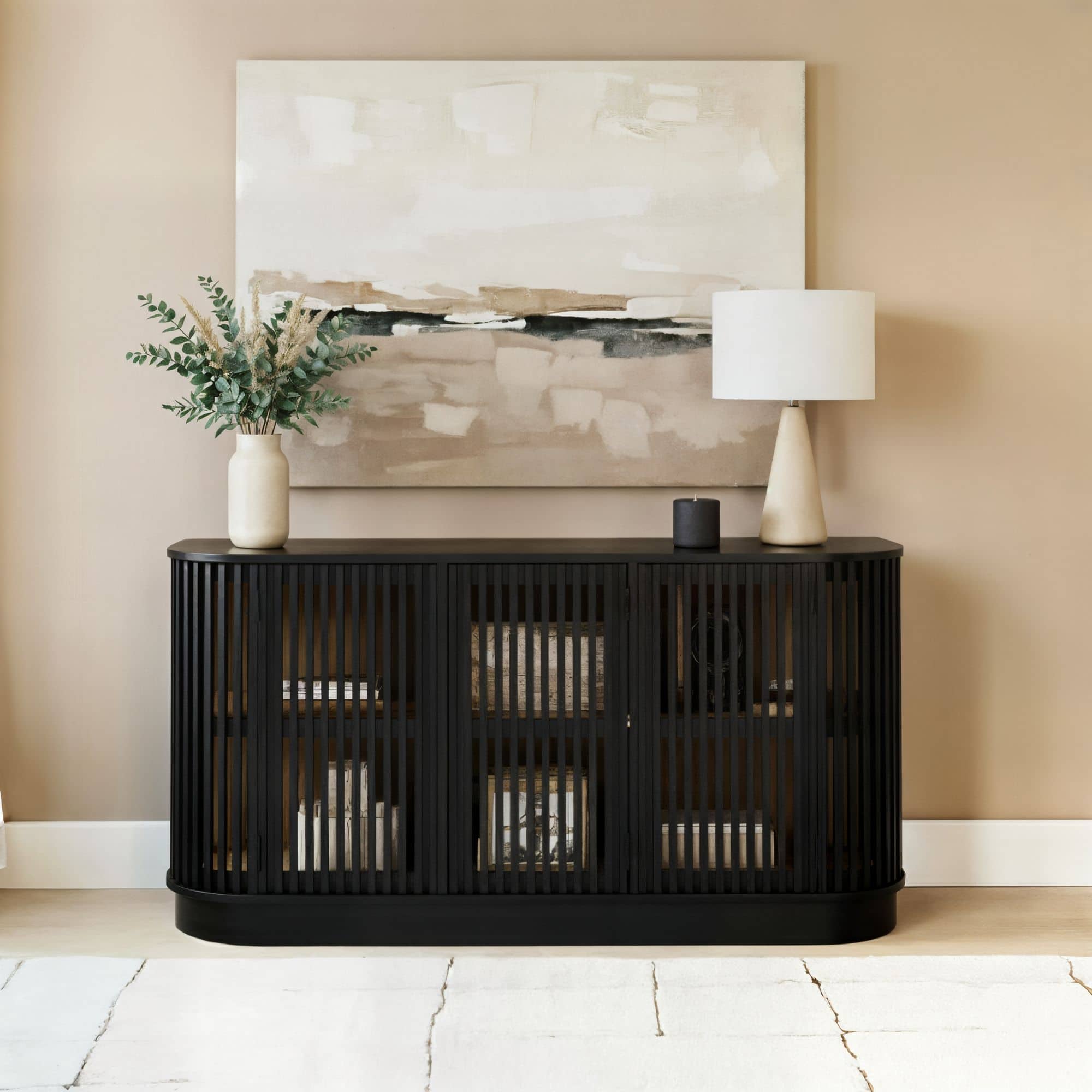 Plank+Beam - Contour Sideboard, 3 Door (1495 x 406 x 762mm / 59 x 16 x 30in) - Black