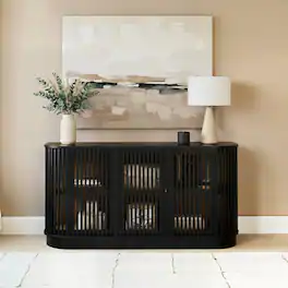 Plank+Beam - Contour Sideboard, 3 Door (1495 x 406 x 762mm / 59 x 16 x 30in) - Black