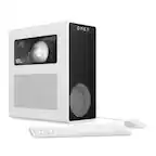 Front. HP OMEN - HP OMEN 16L Gaming Desktop,AMD Ryzen 7 8700F,NVIDIA GeForce RTX 5060,32GB DDR5,1TB SSD,Win 11 Pro,White - White.