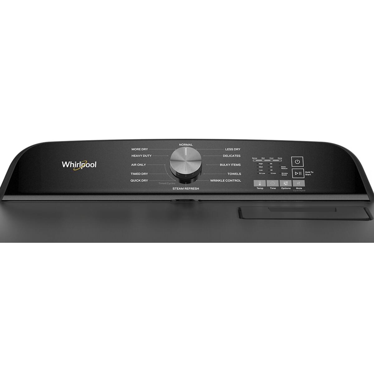 MORE DRY  
HEAVY DUTY  
AIR ONLY  
TIMED DRY  
QUICK DRY  

NORMAL  

LESS DRY  
DELICATES  
BULKY ITEMS  
TOWELS  
WRINKLE CONTROL  

STEAM REFRESH  

Temperature  
Time  
Options  
Mute  

Play To