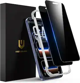 UNBREAKcable - 2-Pack Full Coverage Screen Protector Tempered Glass for iPhone 17 Pro - Privacy