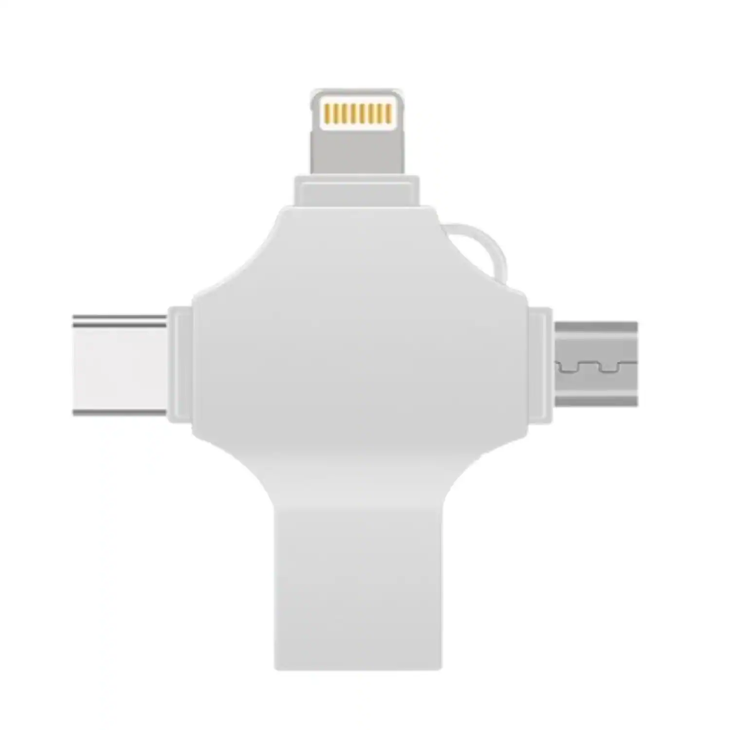 Front. Stock Preferred - 1Pack USB 3.0 Flash Drive 128GB 4-in-1 Photo Stick - Silver.