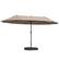 Front. Outsunny - Patio Umbrella 15' Steel Rectangular Outdoor Double Sided Market with base - Coffee.
