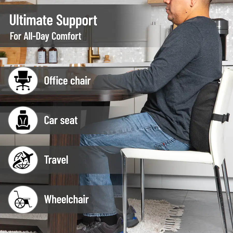 Sitting Support Mind Reader Lumbar Support Cushion, Office Chair Support, Posture ...
