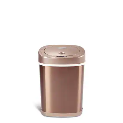 Front. Nine Stars - Oval Motion Sensor Trash Can 3.9 Gallon.