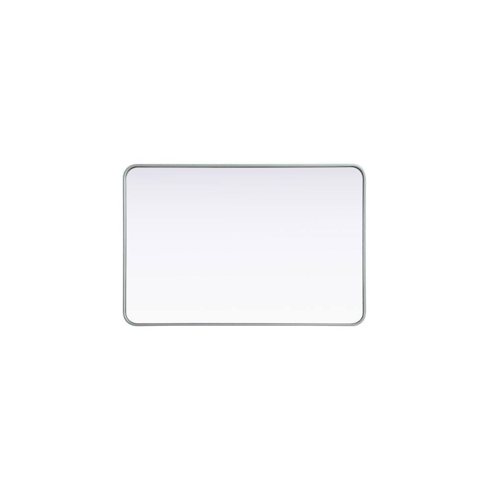 Alt View 4. Elegant Decor - Contour Metal Rectangle Mirror 28x42 in Silver - Silver.
