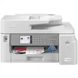 Brother - MFC-J5855DW INKvestment All-in-One Inkjet Printer with up to 1-Year of Ink In-box - White/Gray