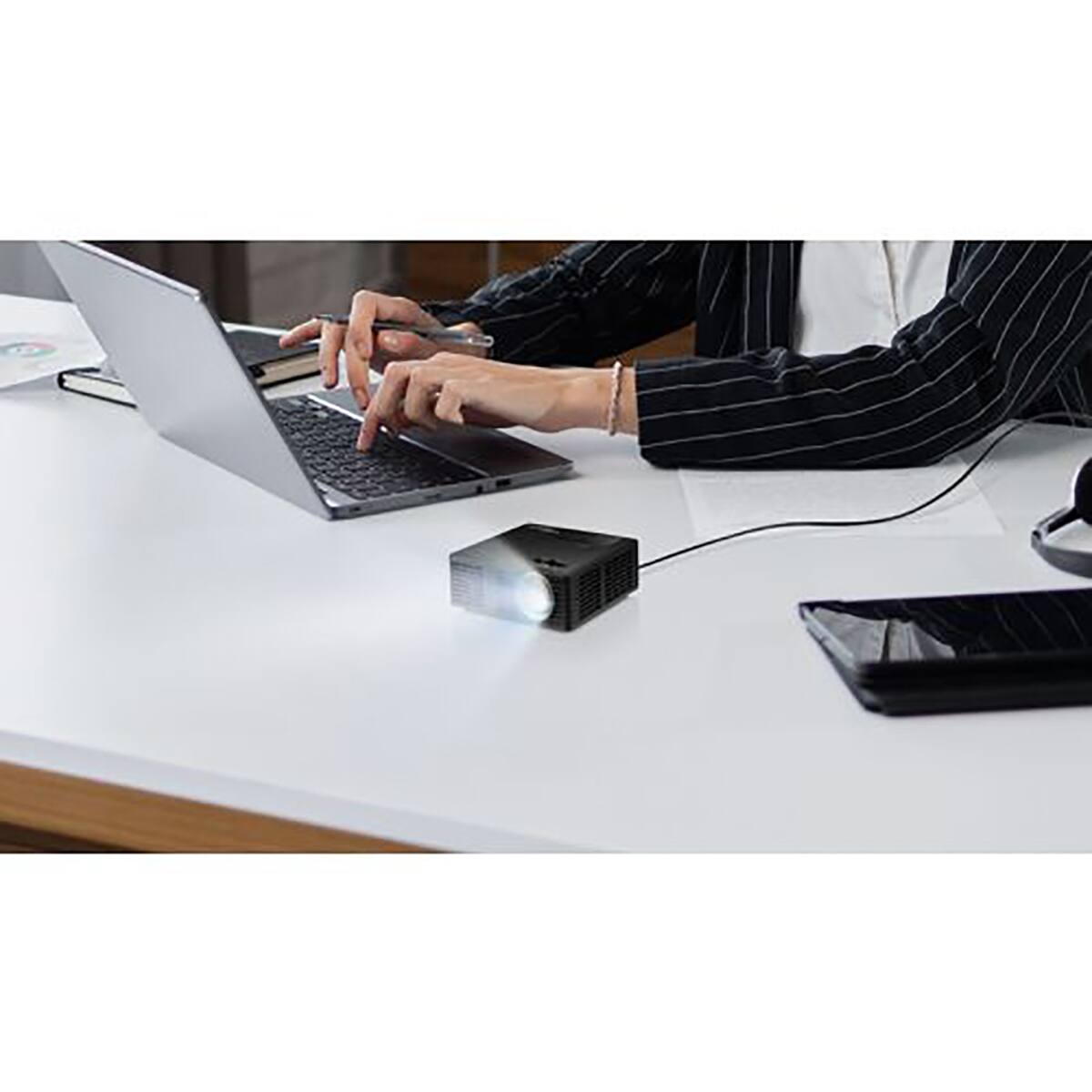 Alt View 5. Optoma - Optoma ML750i WXGA Mini-Portable LED DLP Projector, Black - Unknown.