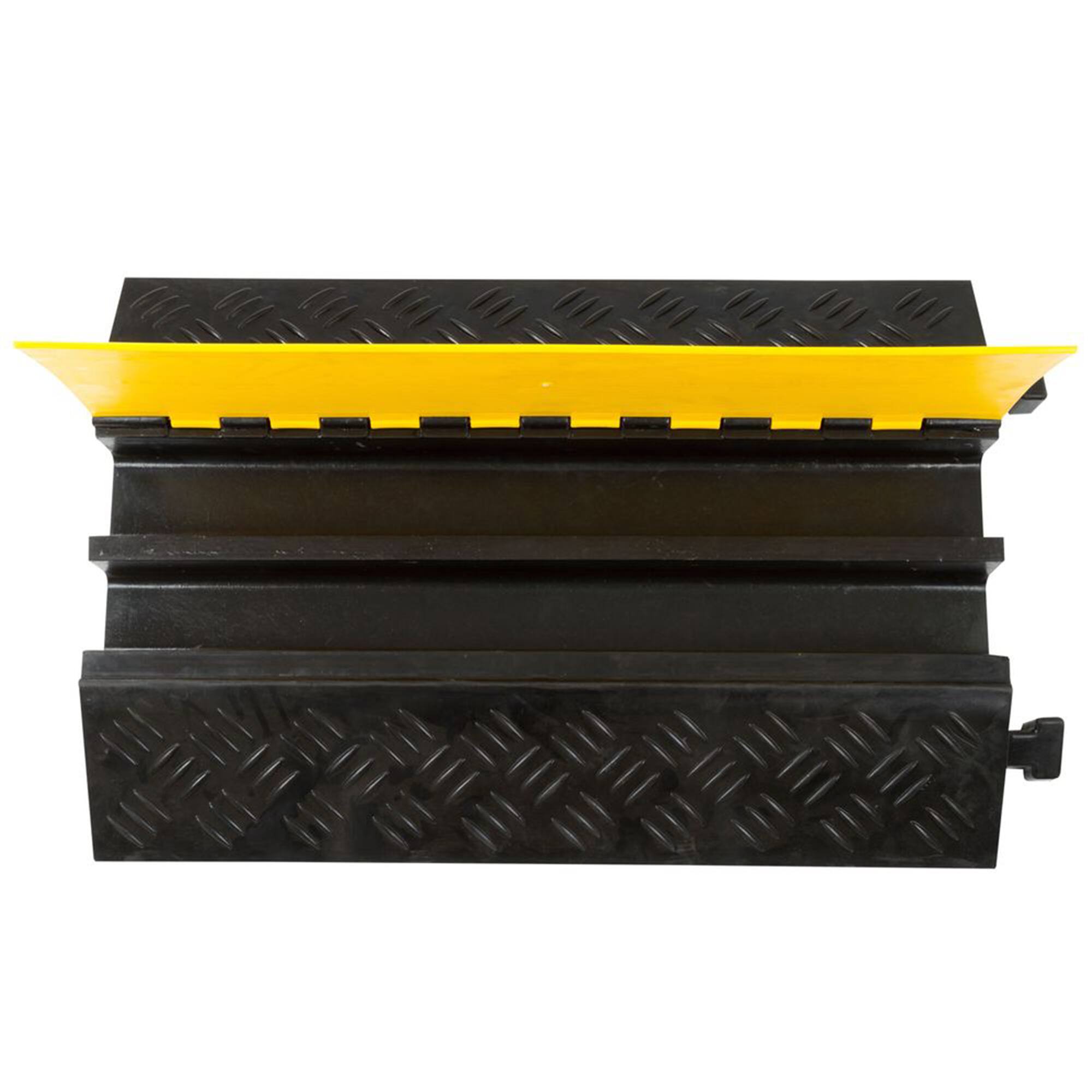 Alt View 4. Guardian - Guardian 2 Channel Cable Protector Ramp, Floor Cover for Cars,Trucks, Black - Black, Yellow.