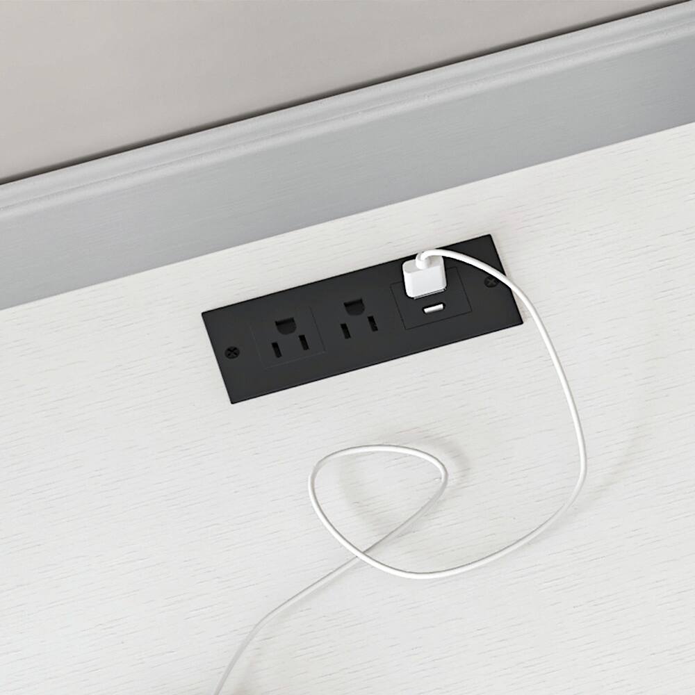 Alt View 8. Spaco - Spaco Nightstand with 2 Drawers, Fast Charging Station, USB C, AC Outlets,Bedside Table for Bedroom Living Room - White.