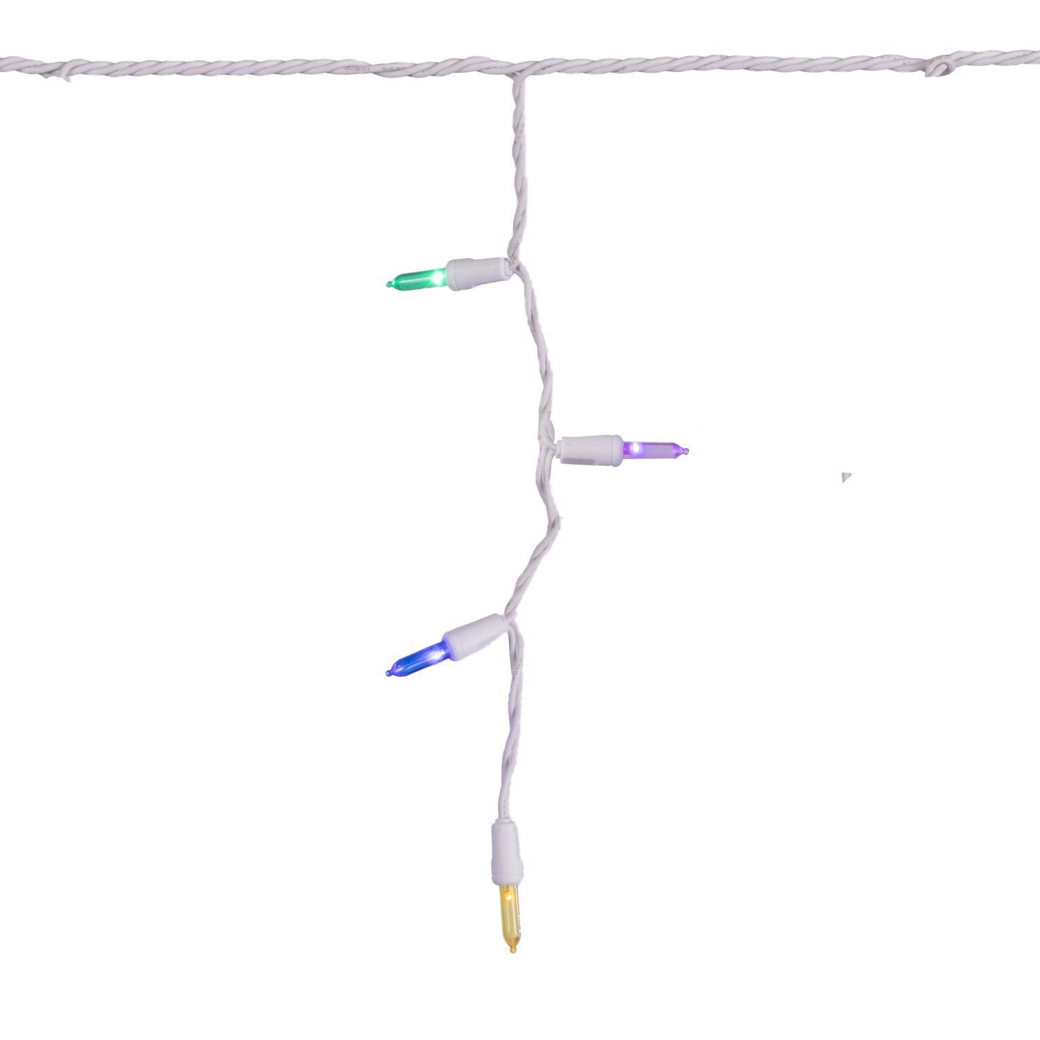 Left. Celebrations - Celebrations LED T5 Multicolored 100 ct Icicle Christmas Lights 4 ft..