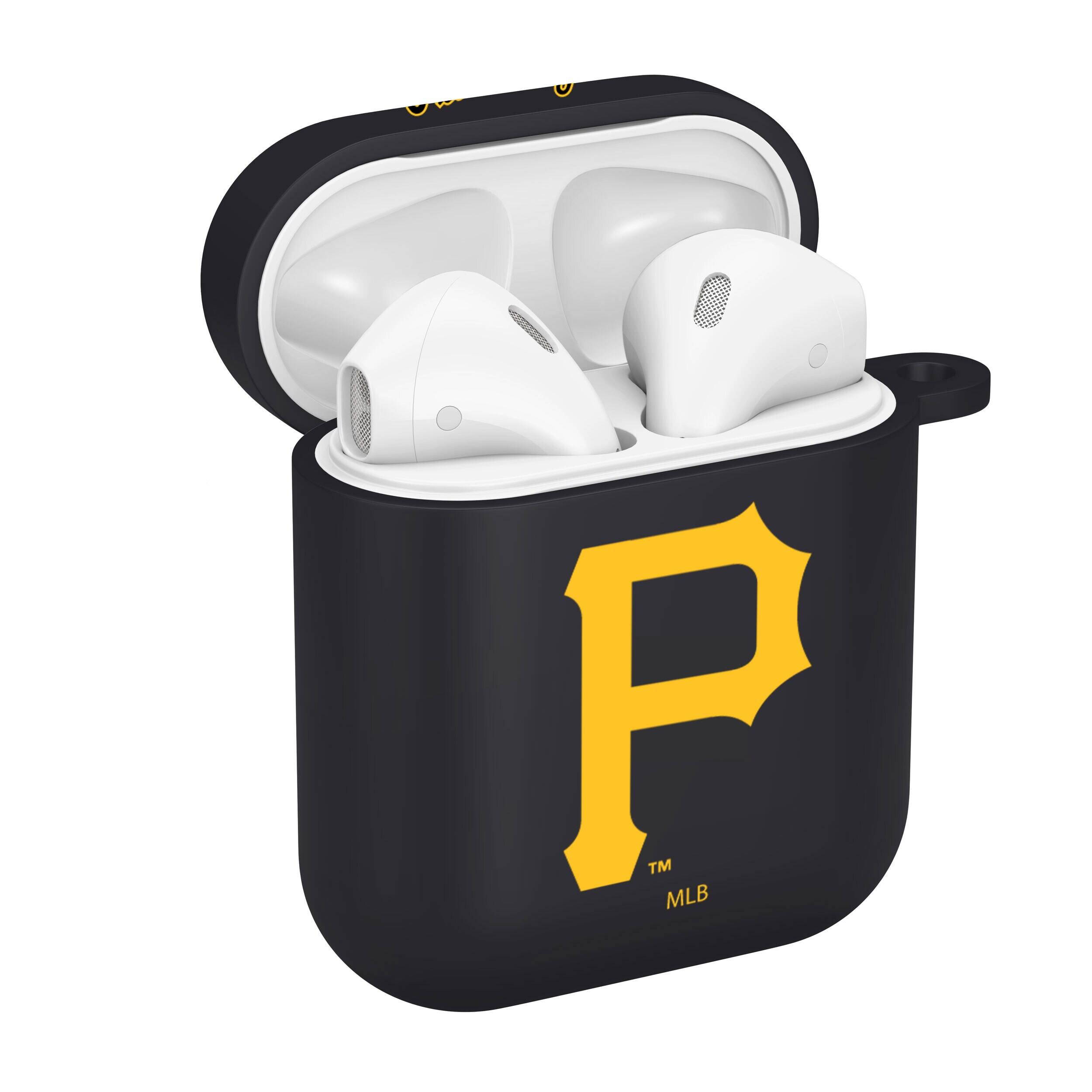 Alt View 1. Artinian - Black Pittsburgh Pirates AirPods Case Cover - Black.