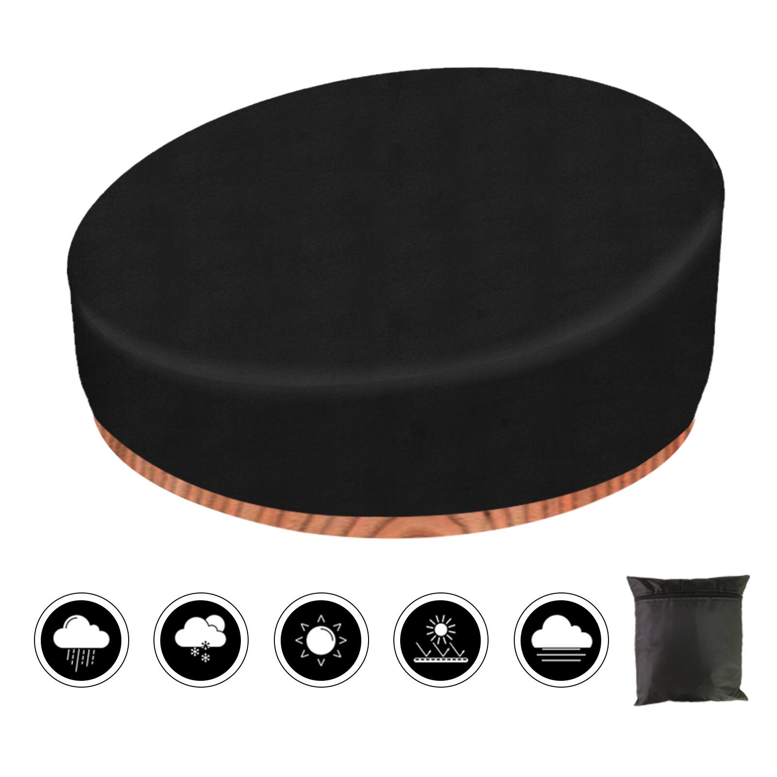 Angle. Topteng - Heavy Duty Waterproof Daybed Cover - 210D Oxford Fabric, Windproof Drawstring, UV Protection, Includes Storage Bag.