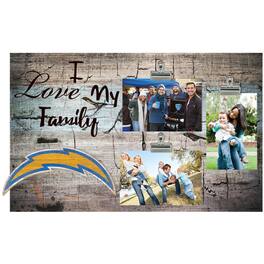 Fan Creations - Los Angeles Chargers 11" x 19" I Love My Family Clip Photo Frame - Multicolor