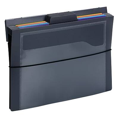 Alt View 6. Smead -  6 Pocket Cascading Poly Letter Size Wall Organizer, Gray/Bright Pockets  - Gray with Bright Pockets.