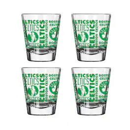 Logo Brands - Boston Celtics 4-Pack 2oz. Shot Glass Set - Multicolor