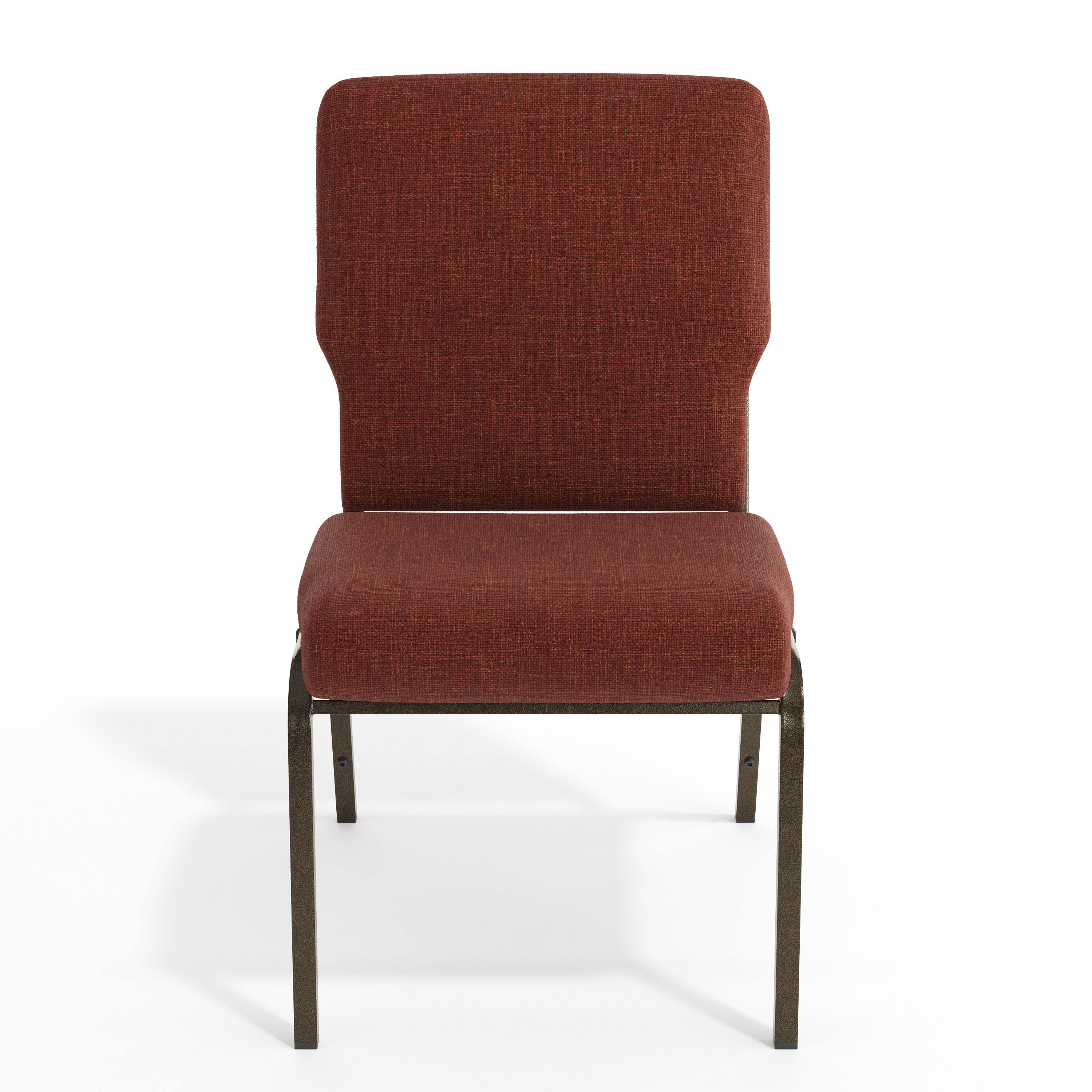 Alt View 9. Emma + Oliver - 20.5 in. Molded Foam Church Chair - Cinnamon Fabric/Gold Vein Frame.