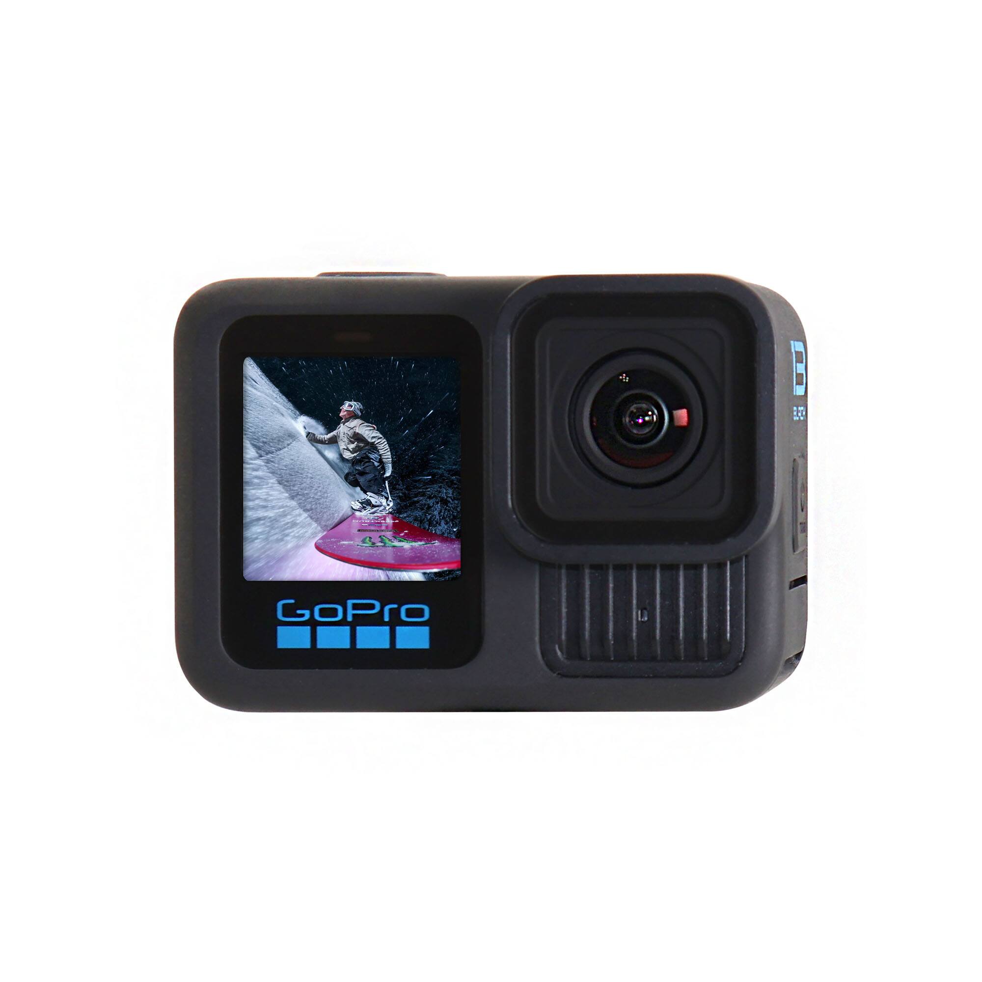 Angle. GoPro - GoPro HERO13 Action Camera Bundle with Additional Battery, 128GB microSD Card and Carrying Case (Black) - Black.