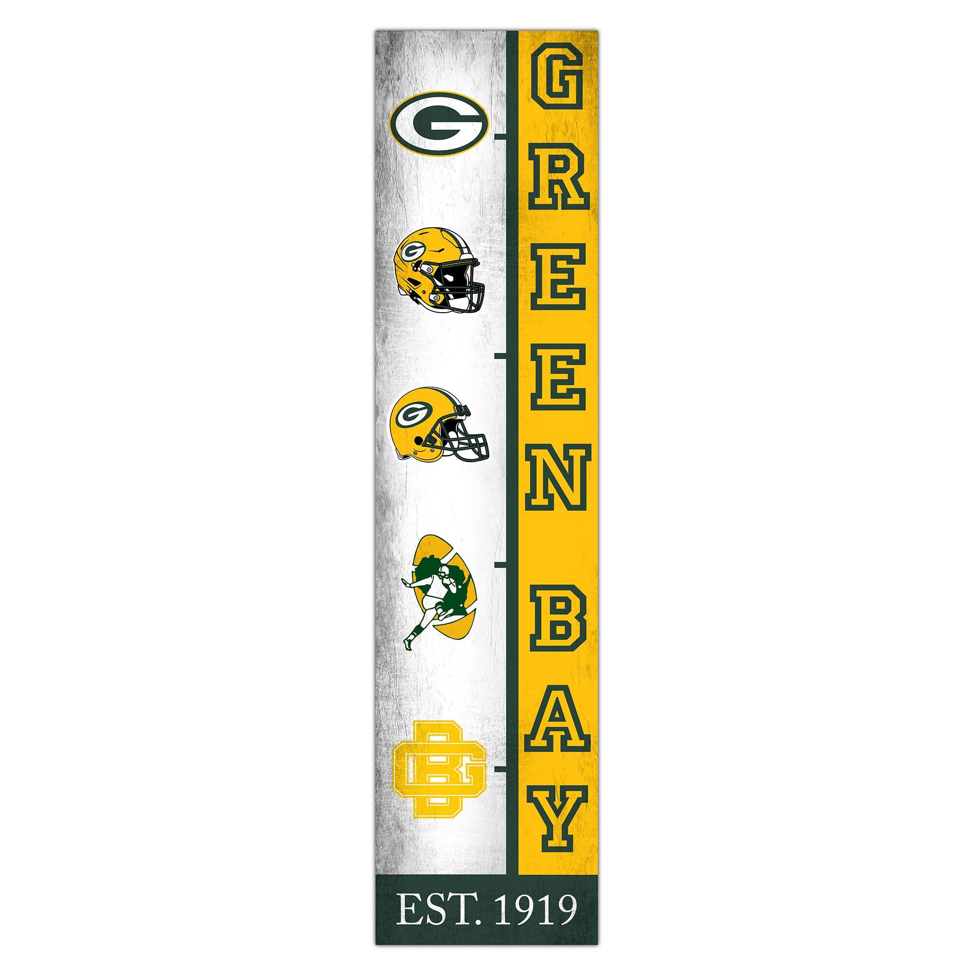 Green Bay Packers 6" x 24" Progression Wood Sign