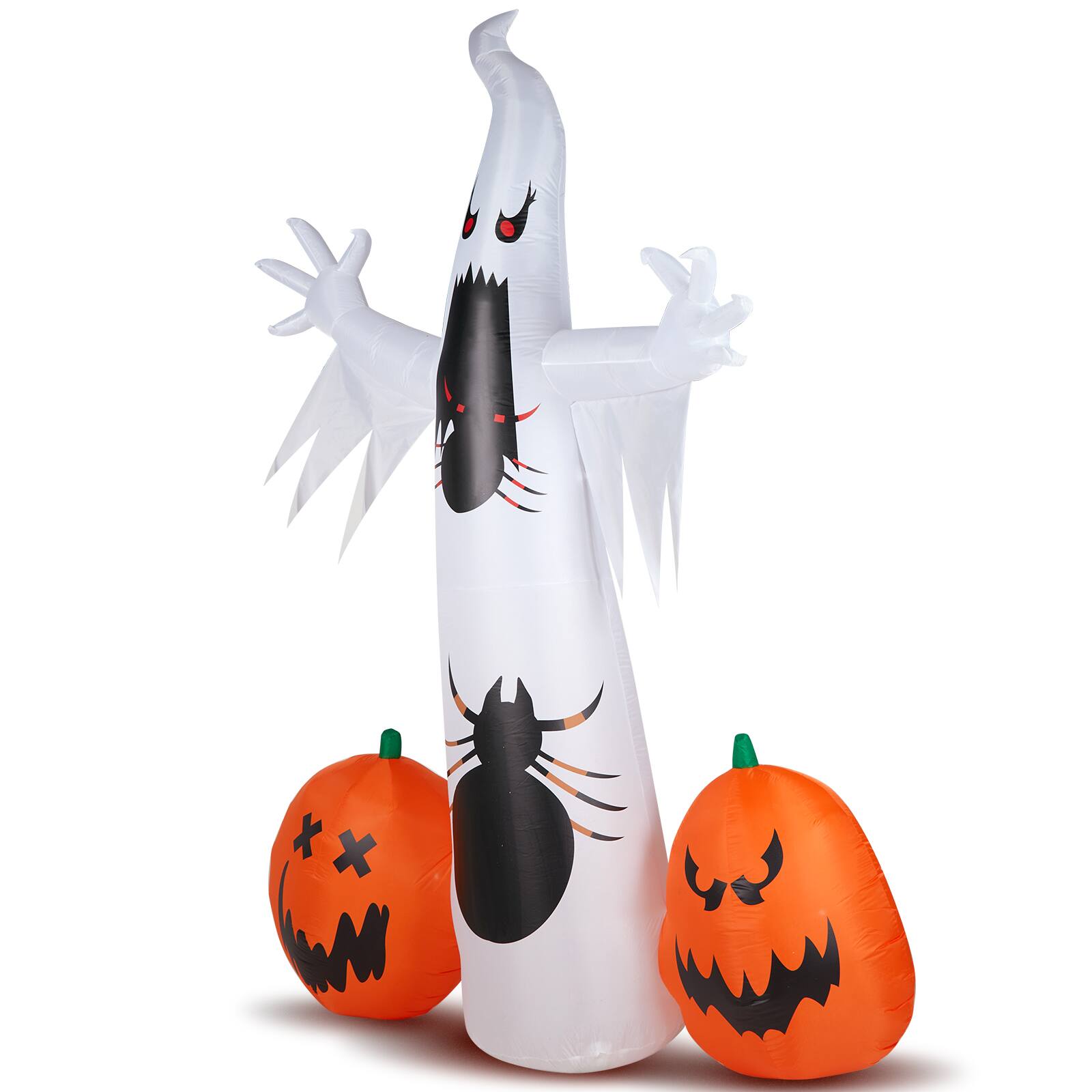 Alt View 2. Sunoyar - 11.8ft Halloween Inflatable Ghost Spider Pumpkin with LED Lights - White.