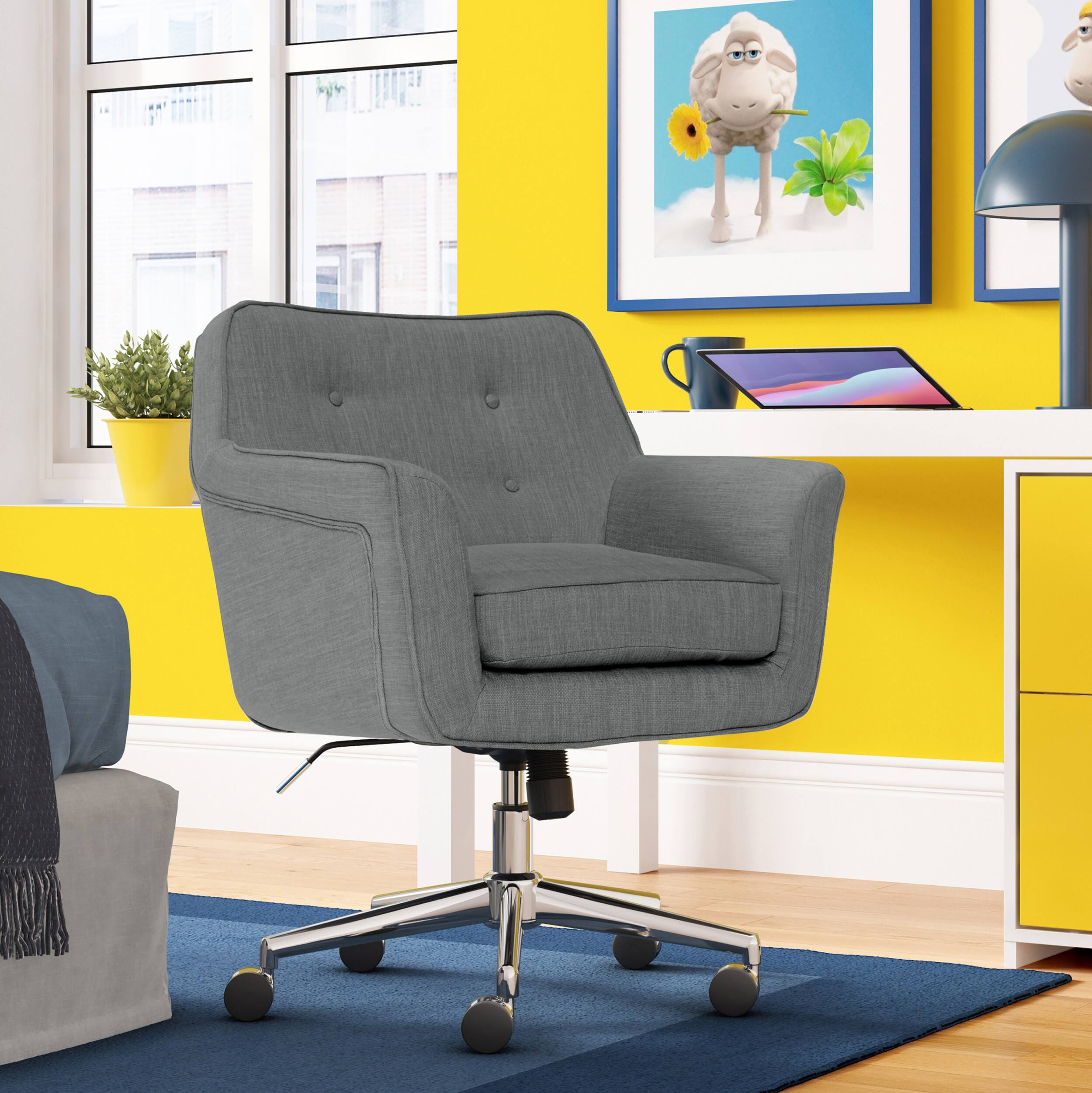 Left. Serta - Ashland Memory Foam & Twill Fabric Home Office Chair - Gray.