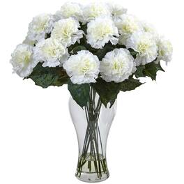 BreeBe - Blooming Carnation Arrangement w/Vase - Cream