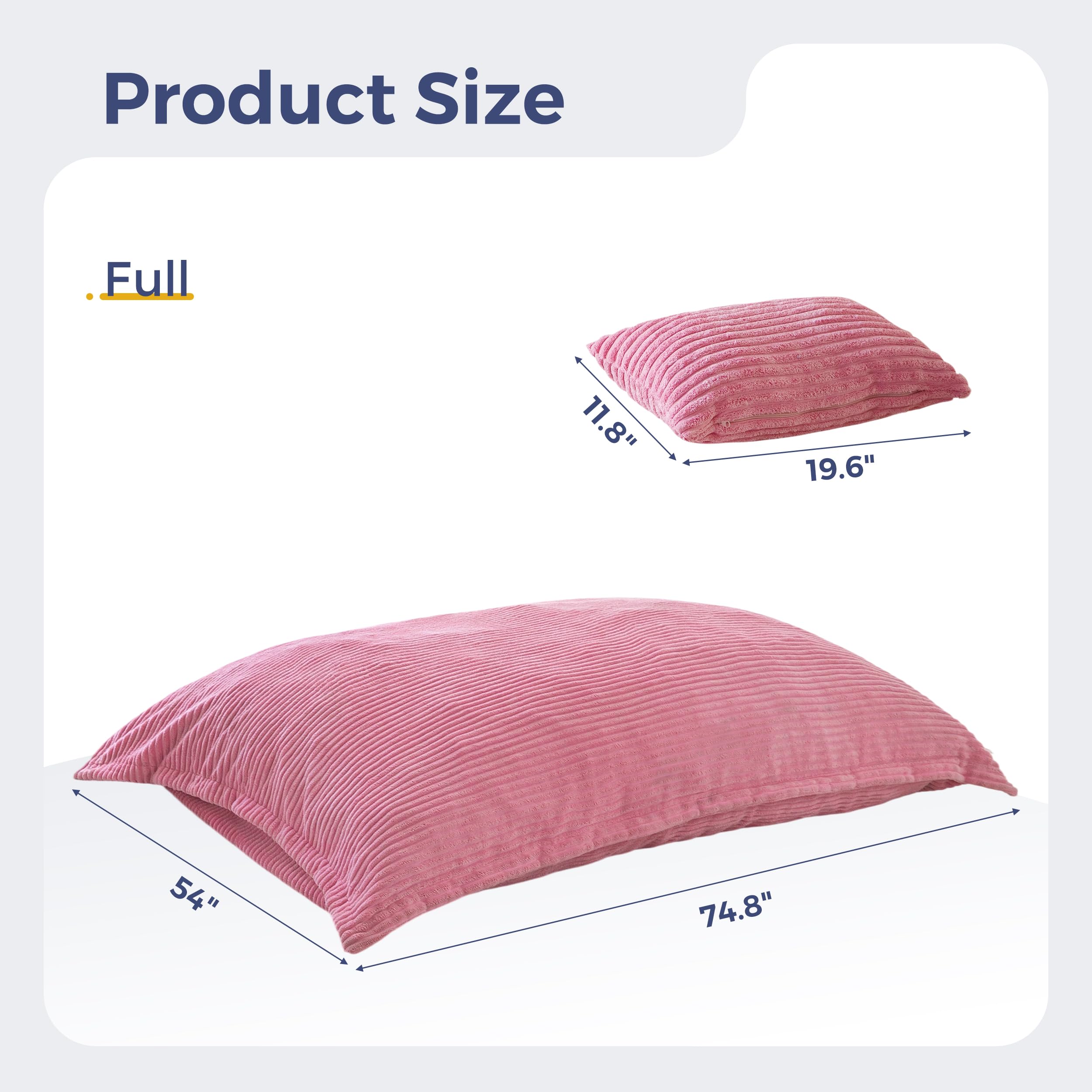Product Size

Full

- 11.8"
- 19.6"
- 54"
- 74.8"