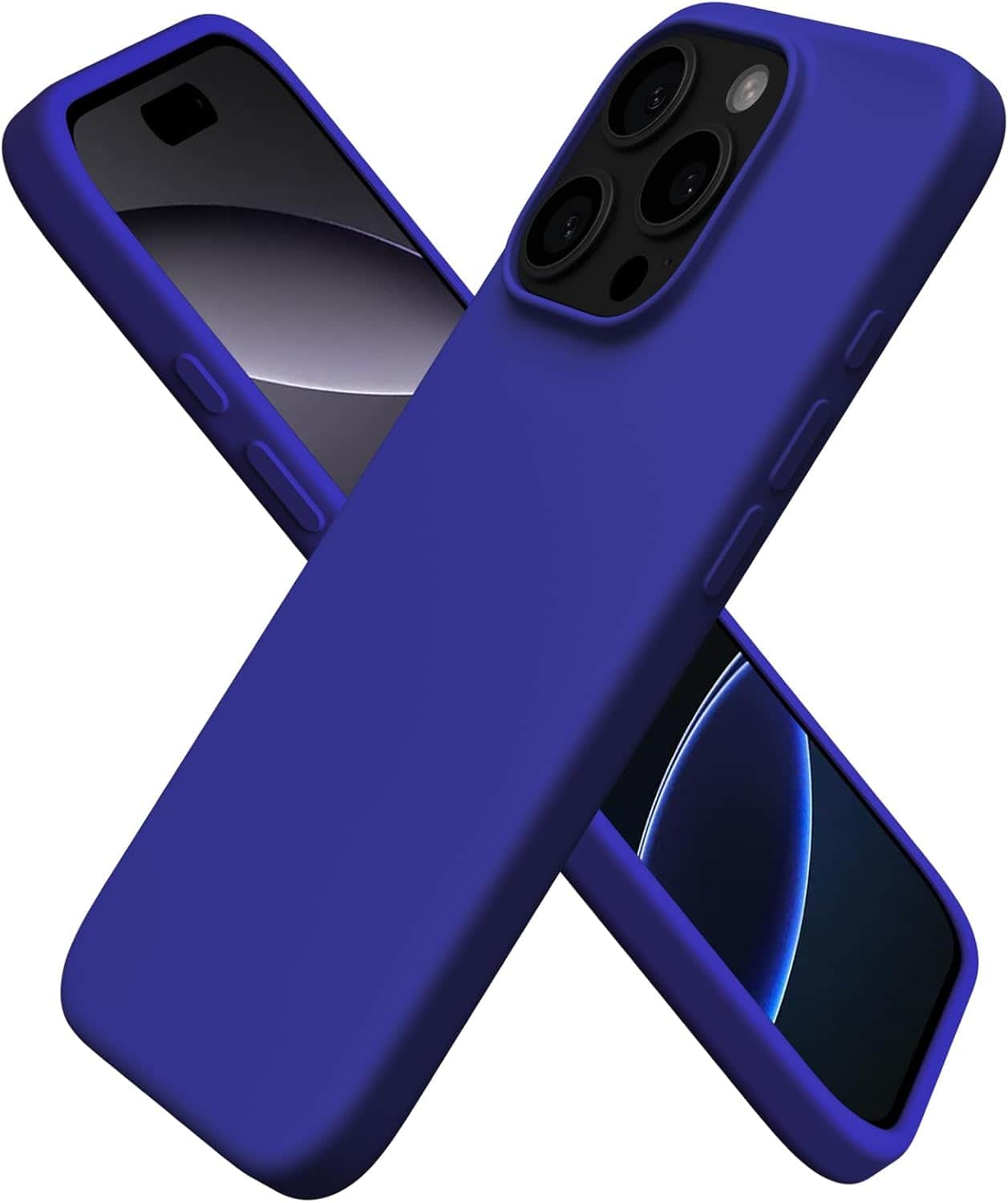 Front. Ornarto - ORNARTO Designed for iPhone 16 Pro Case 6.3", Liquid Silicone 3 Layers Full Covered Protective Cover-Klein Blue - Klein Blue.