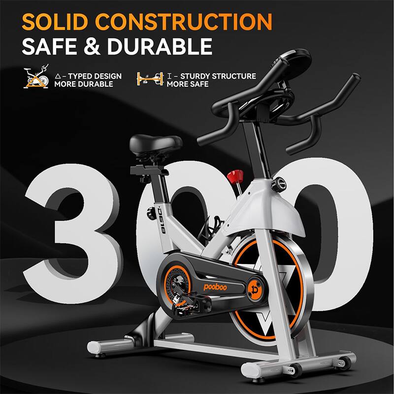 Pooboo Exercise Stationary Bike for Home Gym, Silent Indoor Bike
