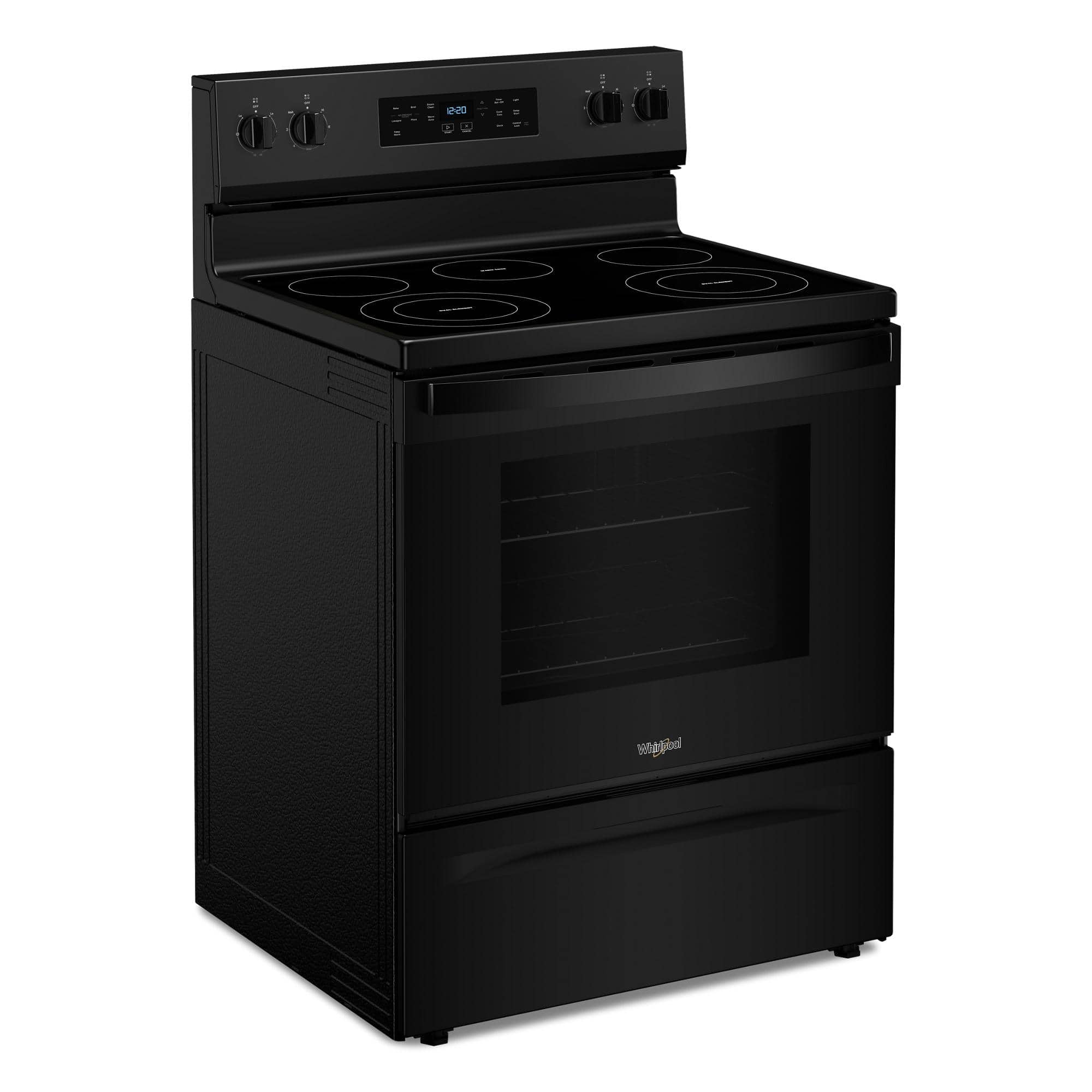 Angle. Whirlpool - 5.3 Cu. Ft. Freestanding Electric Range with Cooktop Flexibility - Black.