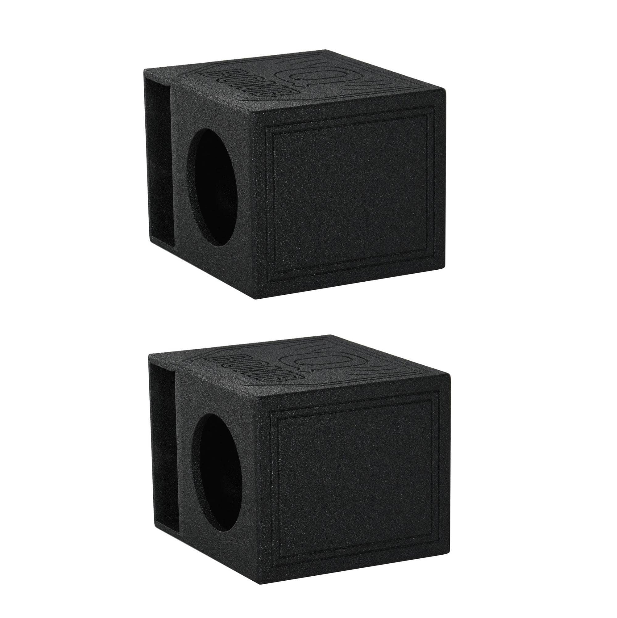QPower - Q Power QBomb Single 12" Vented Port Subwoofer Box w/ Bedliner Spray (2 Pack)