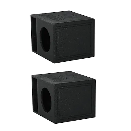 Front. QPower - Q Power QBomb Single 12" Vented Port Subwoofer Box w/ Bedliner Spray (2 Pack).