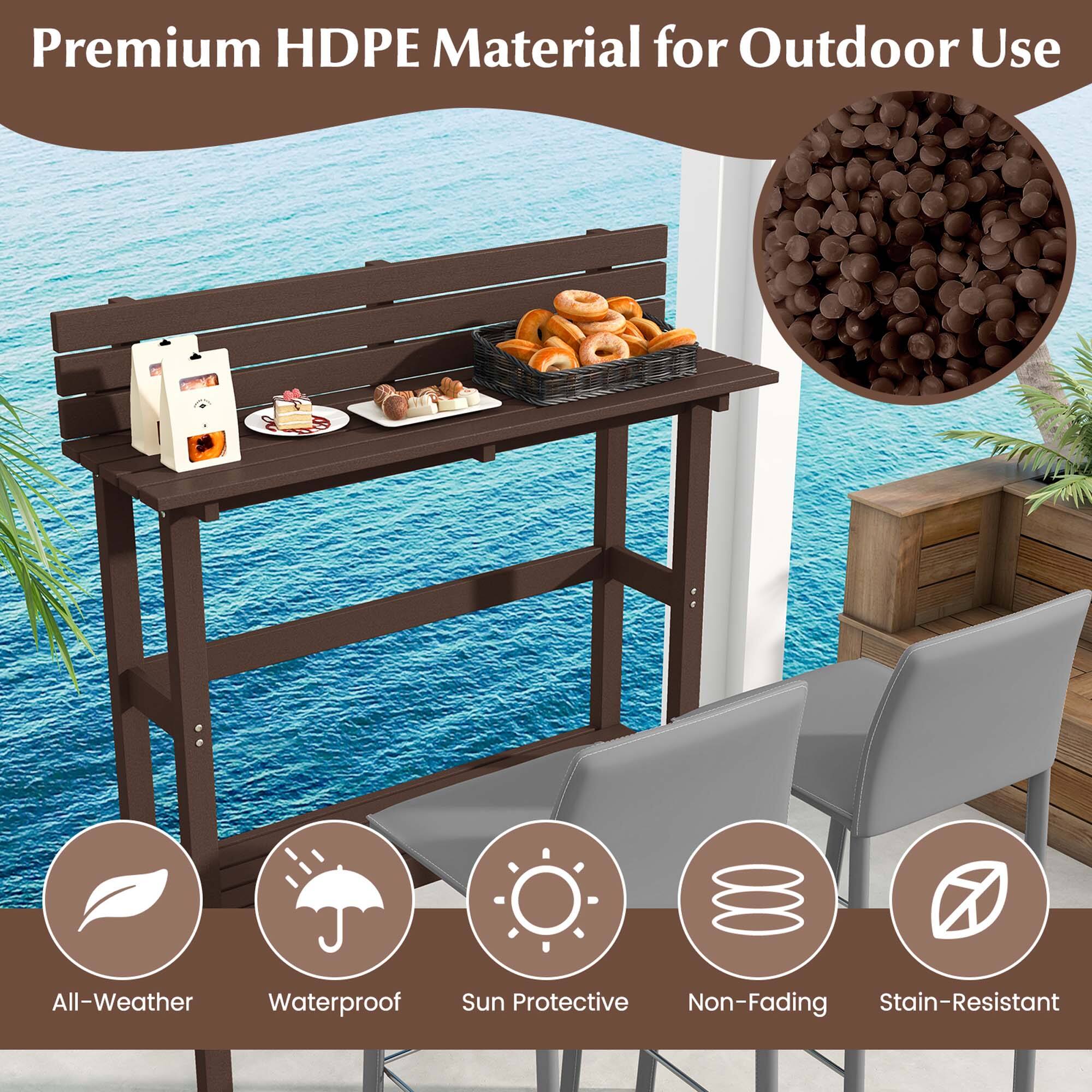 Premium HDPE Material for Outdoor Use
All-Weather
Waterproof
Sun Protective
Non-Fading
Stain-Resistant