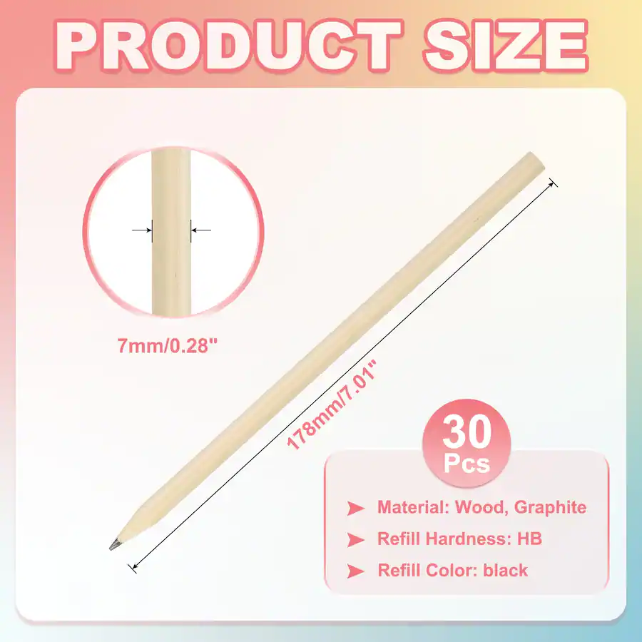 Unique Bargains Hexagonal Wooden Pencils Bulk, 30pcs HB Graphite ...