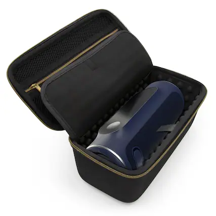 Front. CASEMATIX - CASEMATIX Hard Travel Case for Blue Tees Player+ GPS Golf Speaker with Cable Storage -.