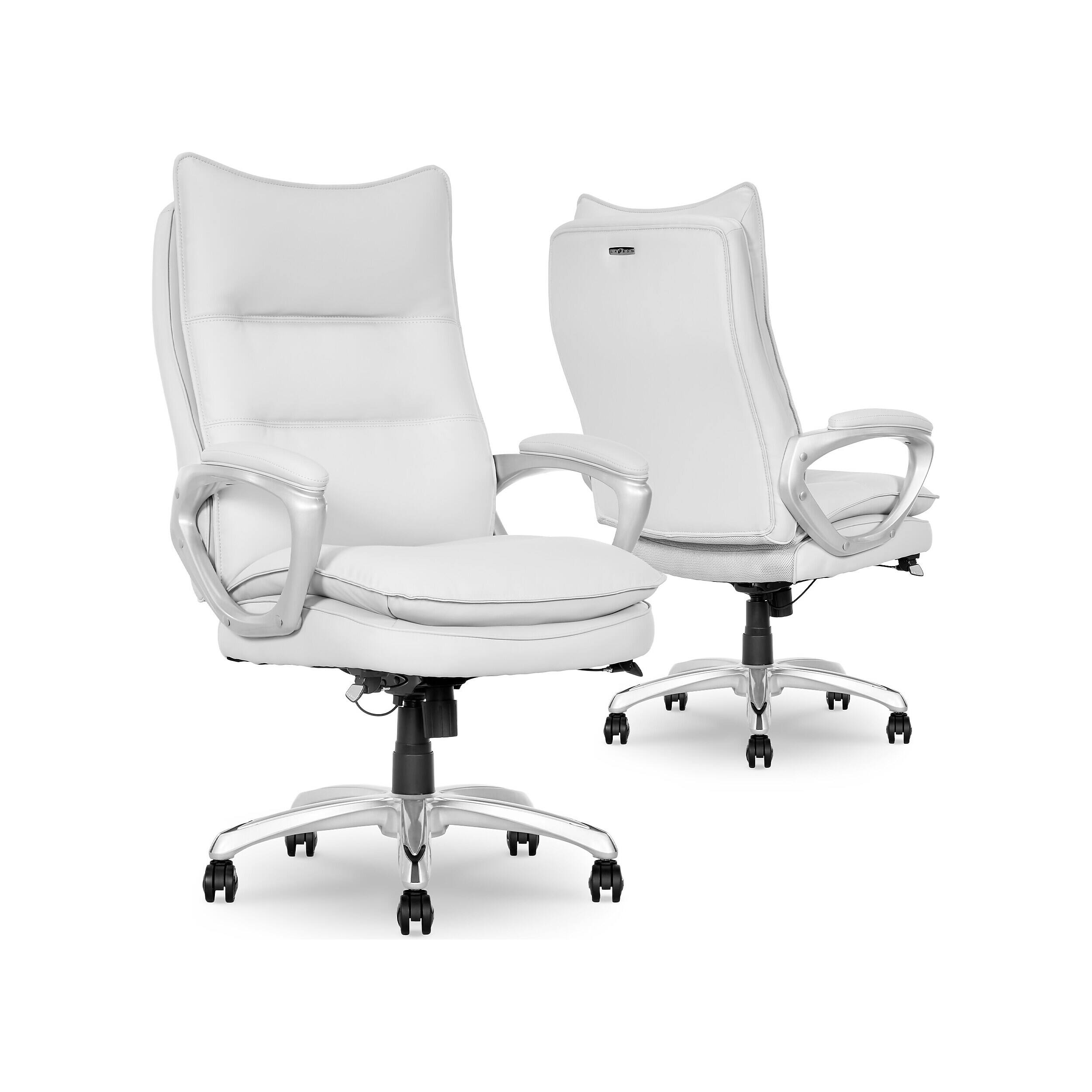 Alt View 1. La-Z-Boy - Jenkins Ergonomic Bonded Leather Executive Big & Tall Chair, 400 lb. Capacity, White (60075-WHT) - White.