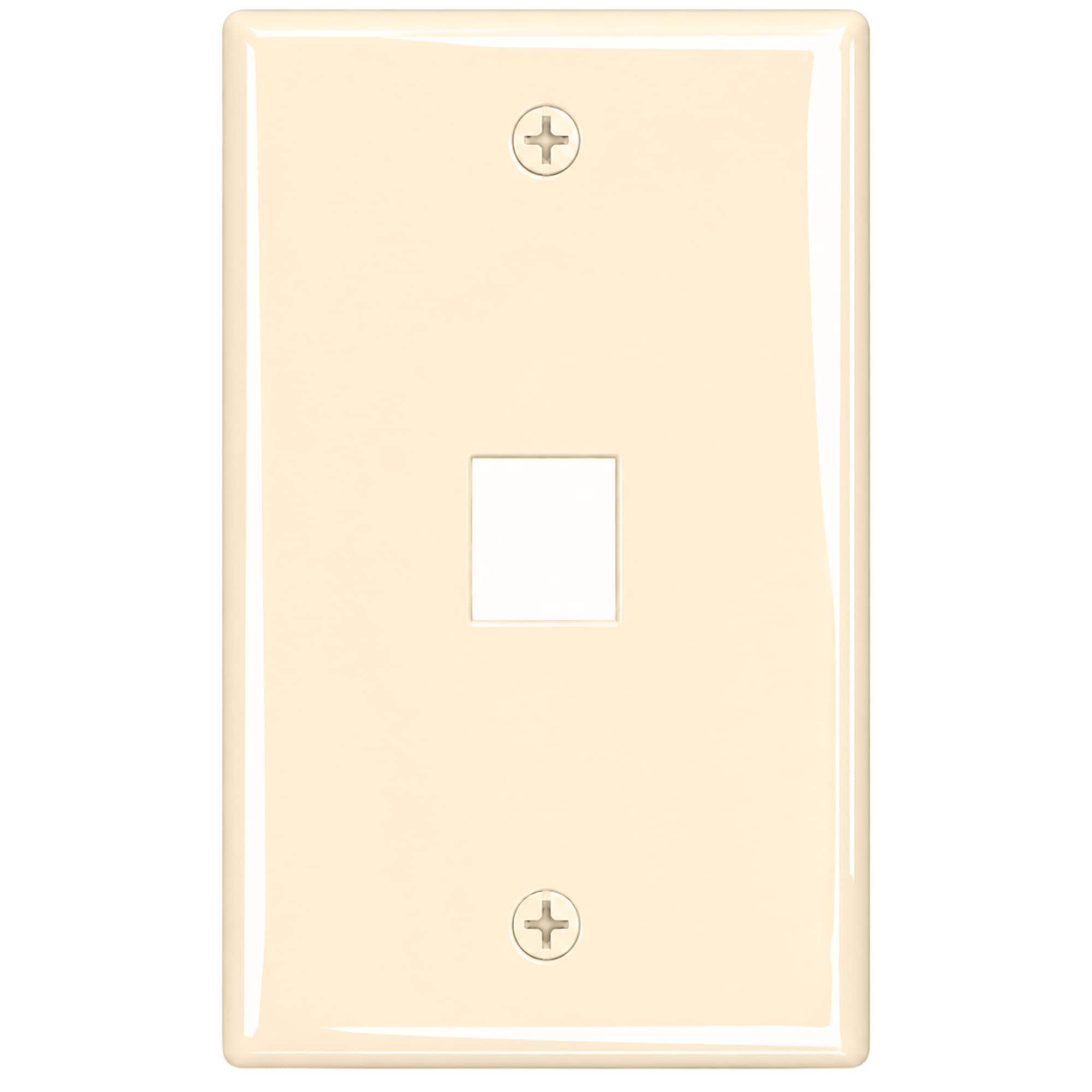 Cmple.com - Cmple - Keystone Wall Plate Cover Ethernet Wall Plates for Modular Inserts, RJ45 Keystone Jack - 1 Port - Ivory